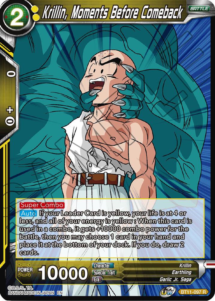 Krillin Moments Before Comeback BT11-097 Vermilion Bloodline Dragonball Super card