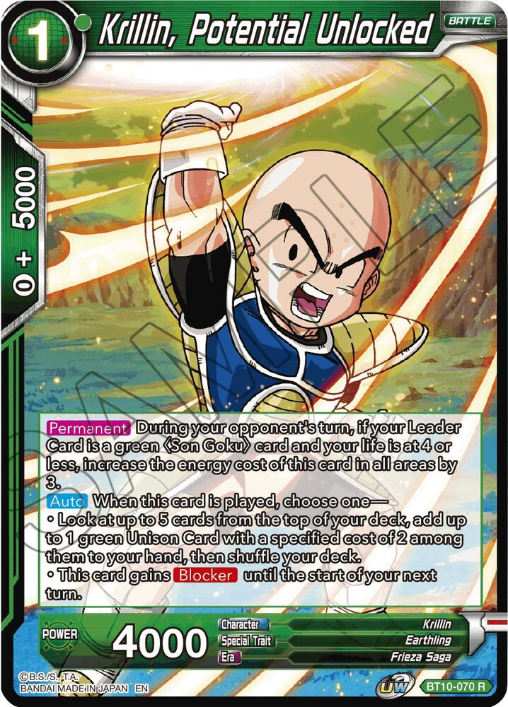 Krillin Potential Unlocked Foil BT10-070 Rise of the Unison Warrior Dragonball Super card