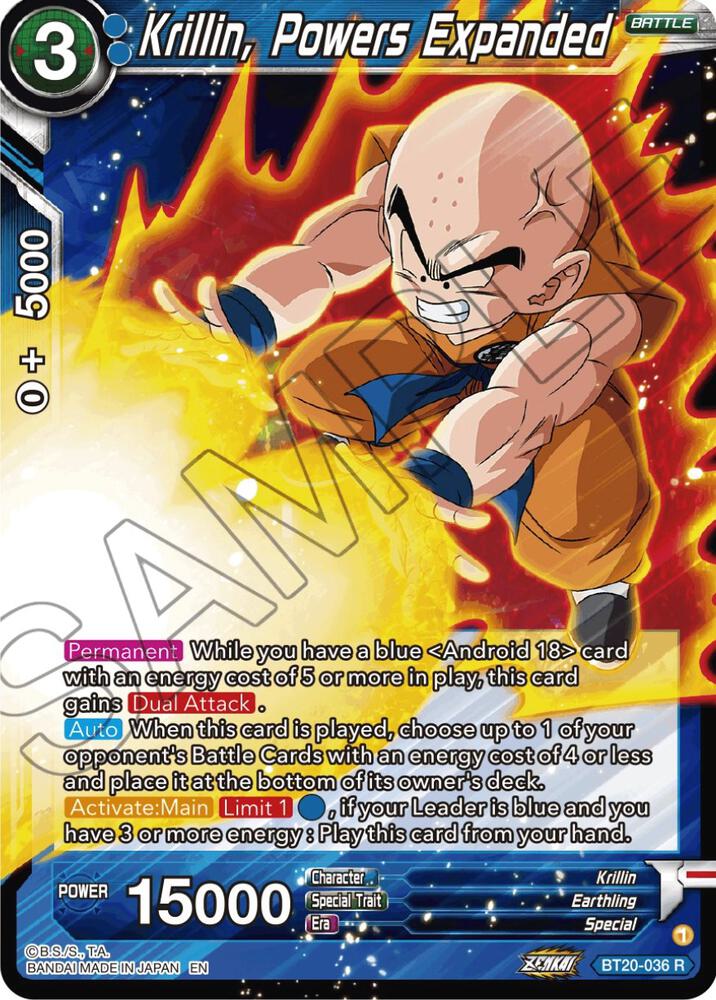 Krillin Powers Expanded BT20-036 Power Absorbed Dragonball Super card