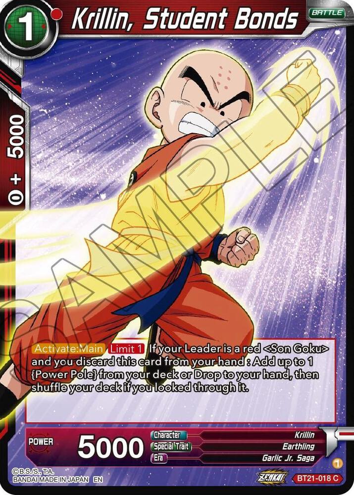 Krillin Student Bonds Foil BT21-018 Wild Resurgence Dragonball Super card