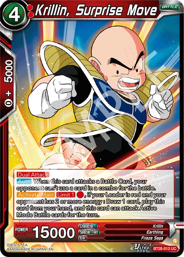 Krillin Surprise Move Foil BT28-013 Prismatic Clash Dragonball Super card