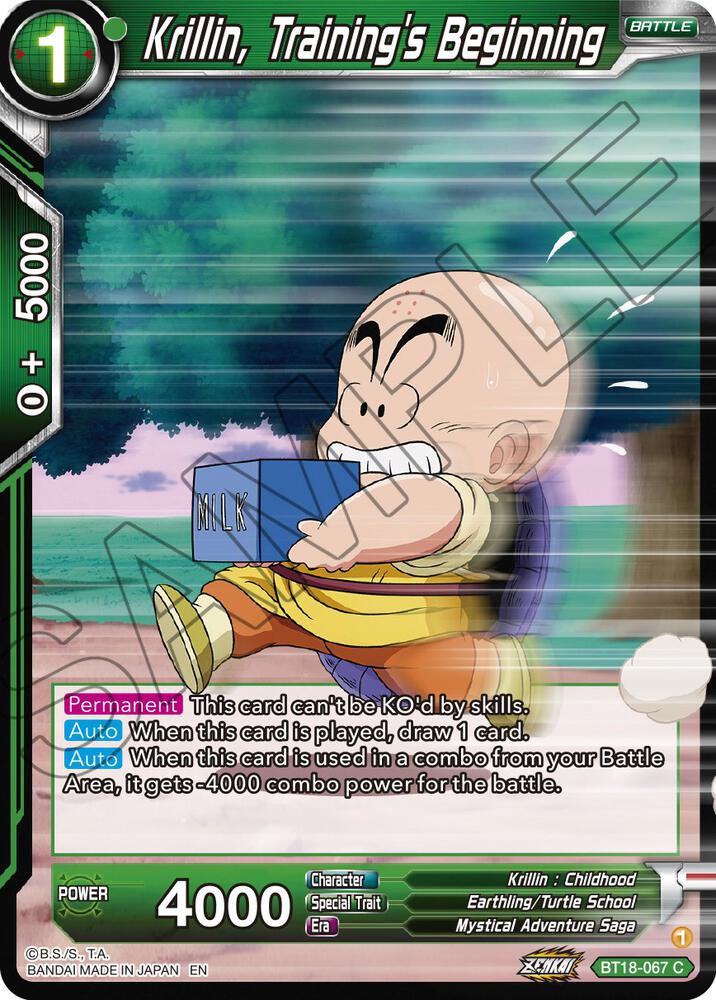 Krillin Trainings Beginning Foil BT18-067 Dawn of the Z-Legends Dragonball Super card