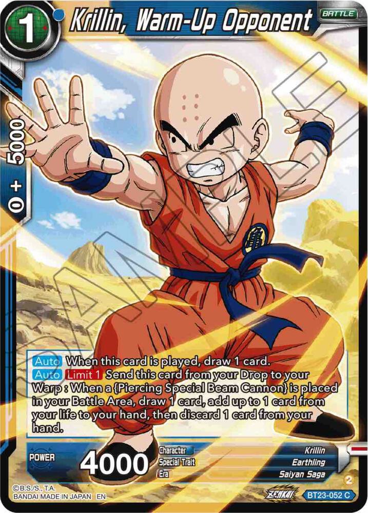 Krillin Warm Up Opponent BT23-052 Perfect Combination Dragonball Super card