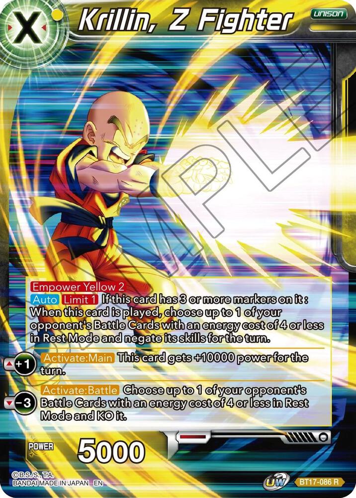 Krillin Z Fighter BT17-086 Ultimate Squad Dragonball Super card