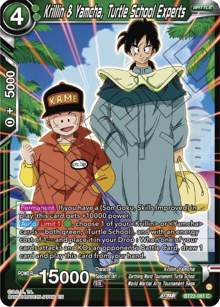 Krillin and Yamcha Turtle School Experts Foil BT22-061 Critical Blow Dragonball Super card