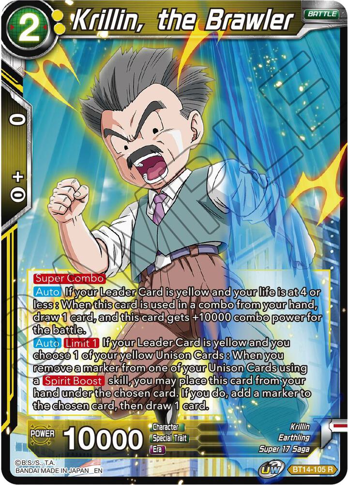 Krillin the Brawler BT14-105 Cross Spirits Dragonball Super card