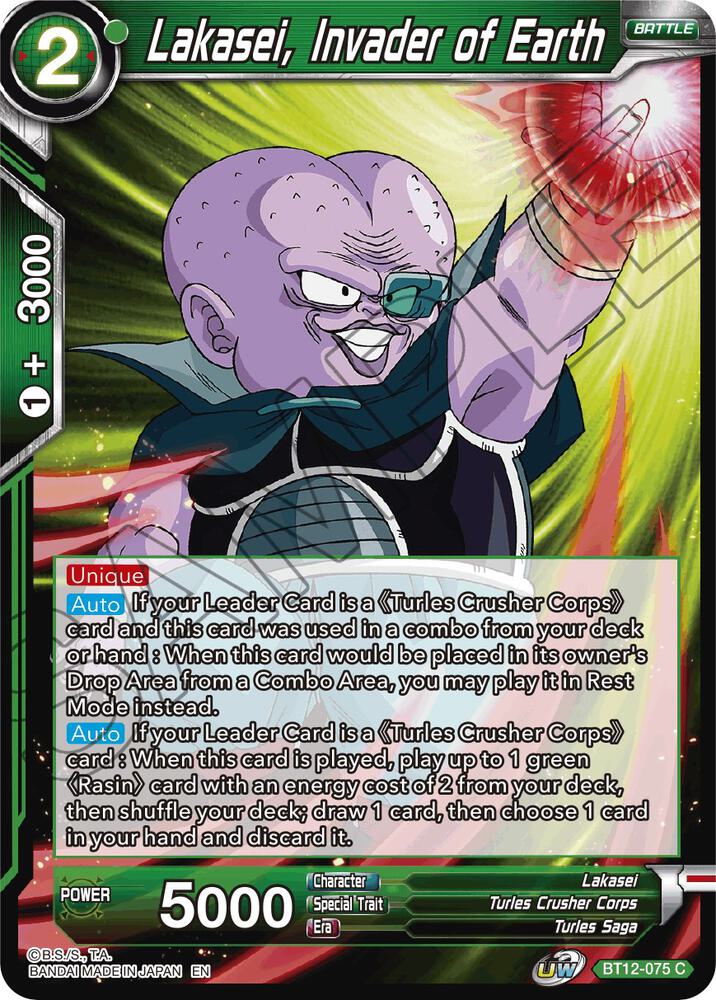 Lakasei Invader of Earth BT12-075 Vicious Rejuvenation Dragonball Super card