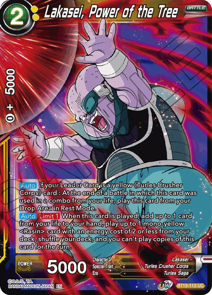 Lakasei Power of the Tree Foil BT15-113 Saiyan Showdown Dragonball Super card