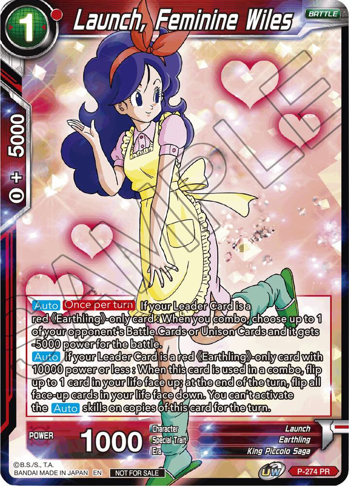 Launch Feminine Wiles Unison Warrior Series Tournament Pack Vol3 P-274 Tournament Promotion Cards Dragonball Super card