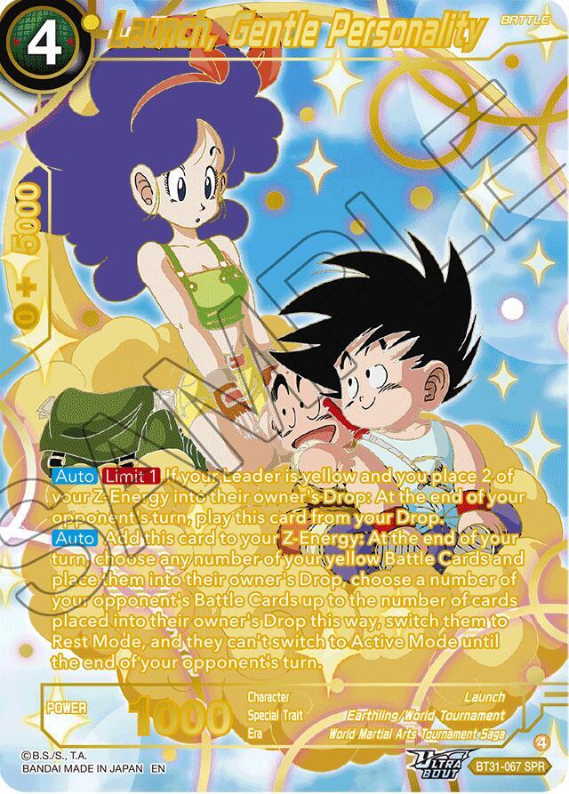 Launch Gentle Personality SPR BT31-067 Impact Beyond Dimensions Dragonball Super card