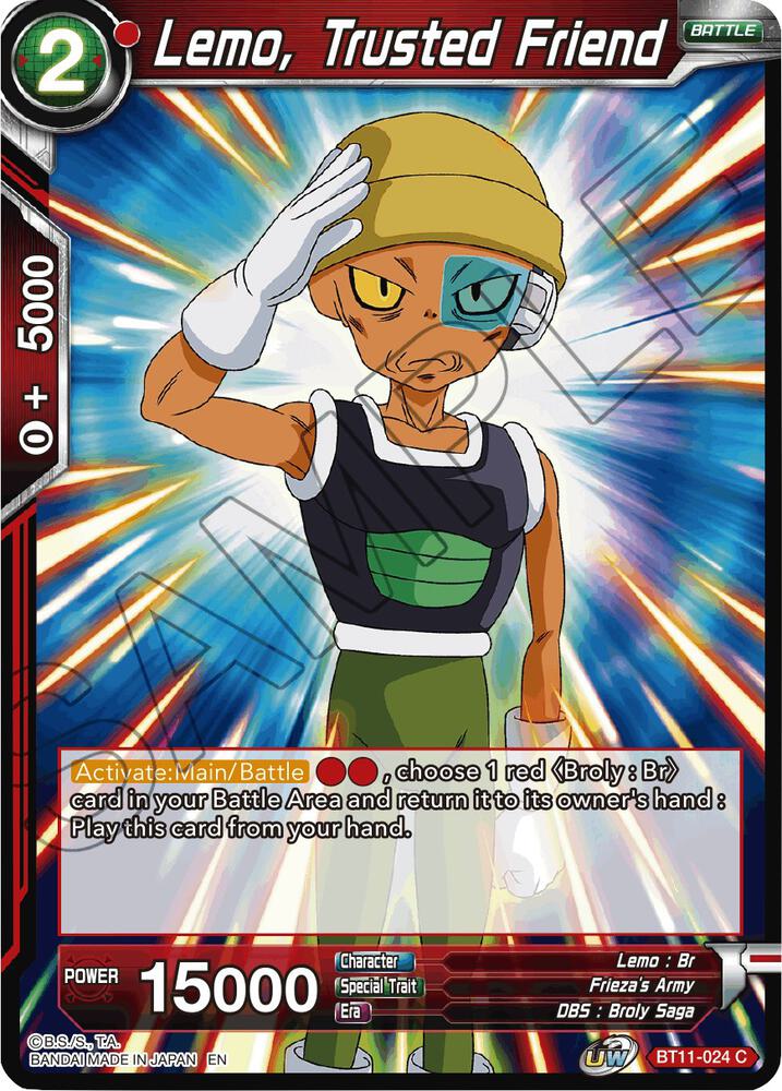 Lemo Trusted Friend BT11-024 Vermilion Bloodline Dragonball Super card