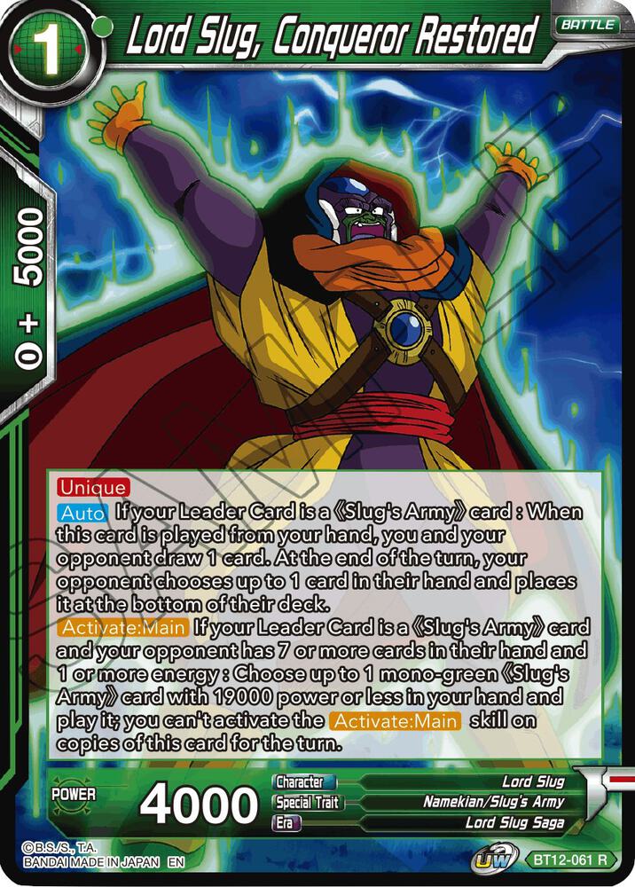 Lord Slug Conqueror Restored Foil BT12-061 Vicious Rejuvenation Dragonball Super card