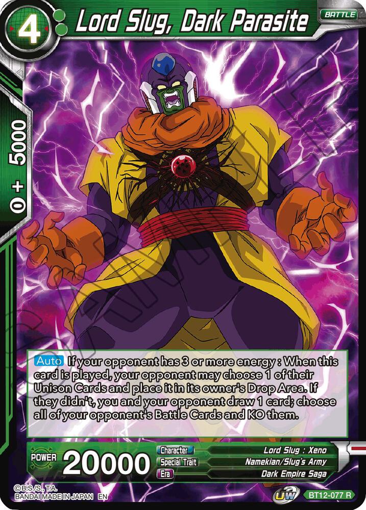 Lord Slug Dark Parasite BT12-077 Vicious Rejuvenation Dragonball Super card