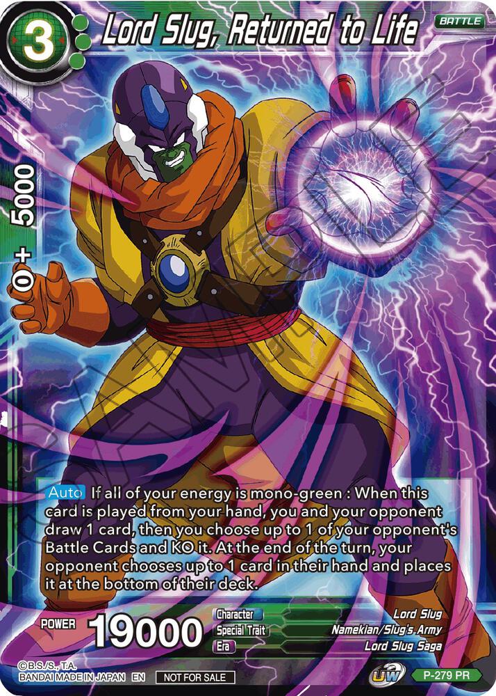 Lord Slug Returned to Life Unison Warrior Series Tournament Pack Vol3 P-279 Tournament Promotion Cards Dragonball Super card