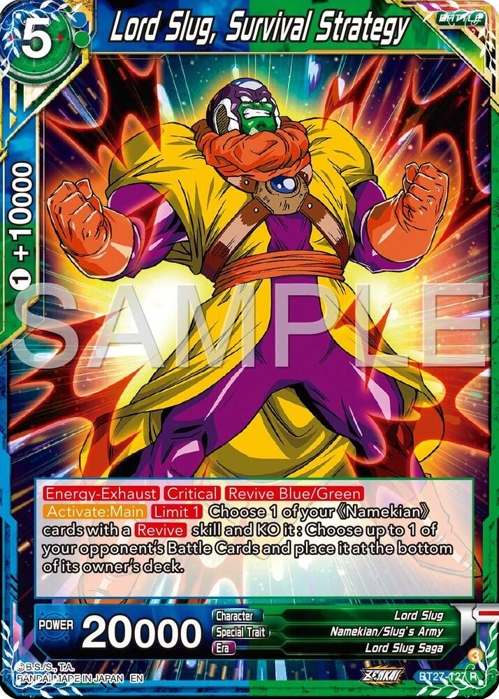 Lord Slug Survival Strategy Foil BT27-127 History of Z Dragonball Super card