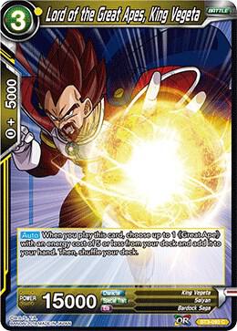 Lord of the Great Apes King Vegeta BT3-093 Cross Worlds Dragonball Super card