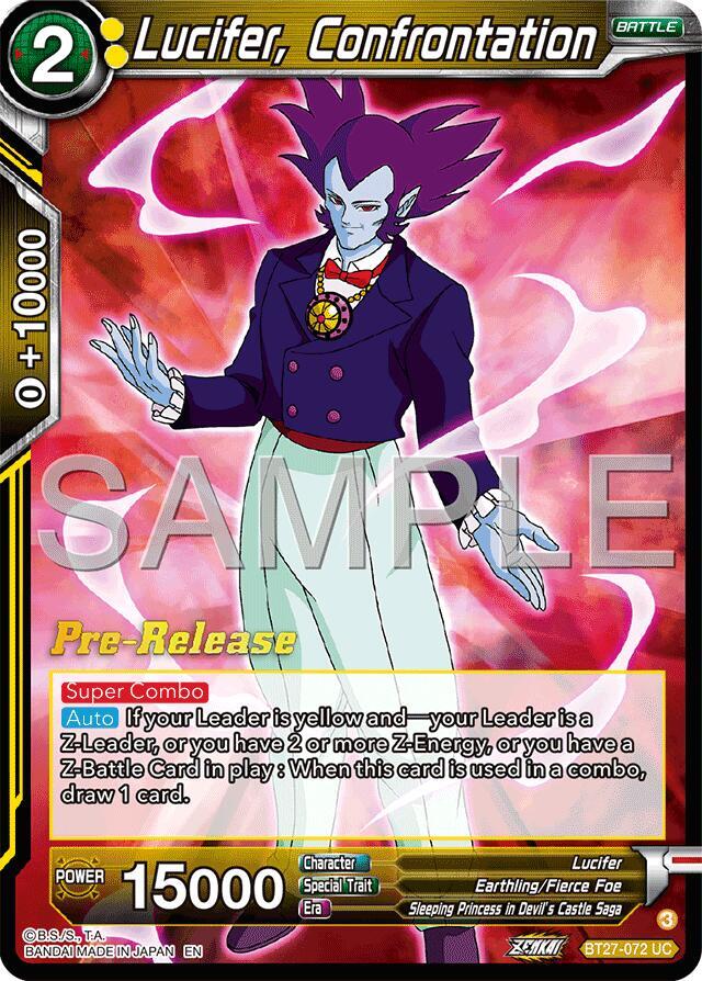 Lucifer Confrentation BT27-072 History of Z Pre-Release Cards Dragonball Super card