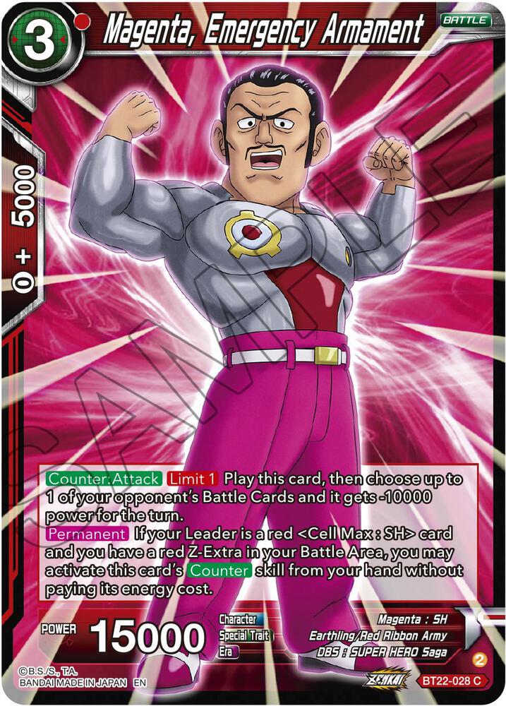 Magenta Emergency Armament BT22-028 Critical Blow Dragonball Super card