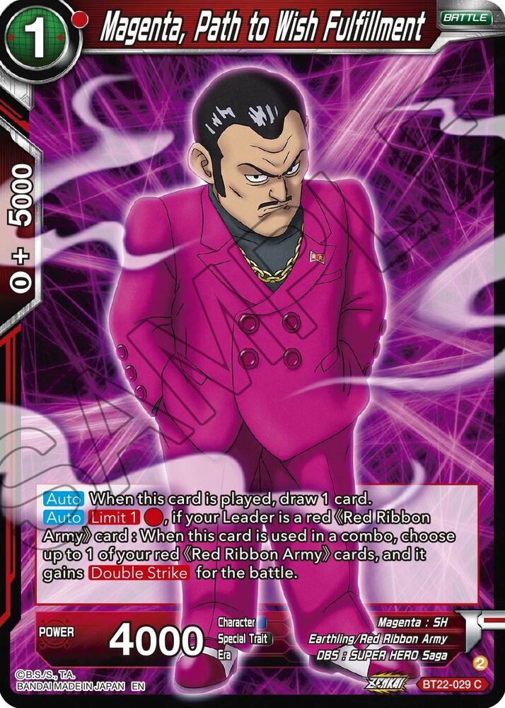 Magenta Path to Wish Fulfillment Foil BT22-029 Critical Blow Dragonball Super card
