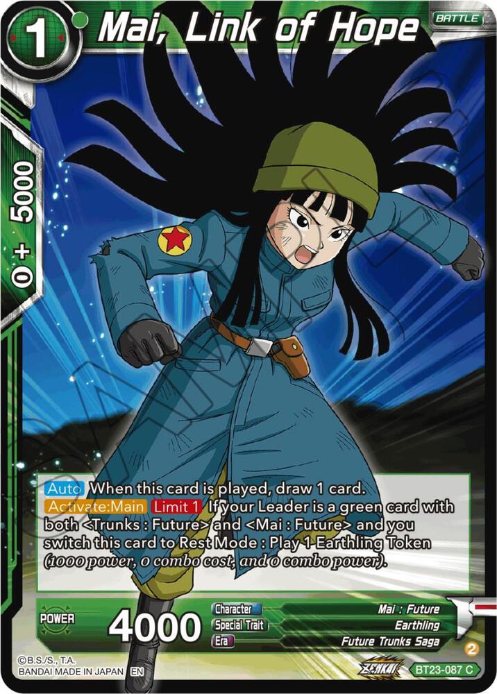 Mai Link of Hope Foil BT23-087 Perfect Combination Dragonball Super card