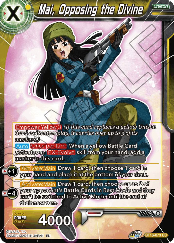 Mai Opposing the Divine Foil BT16-073 Realm of the Gods Dragonball Super card