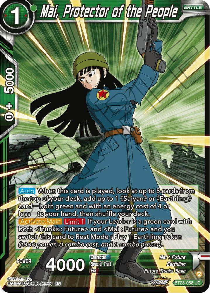 Mai Protector of the People Foil BT23-088 Perfect Combination Dragonball Super card