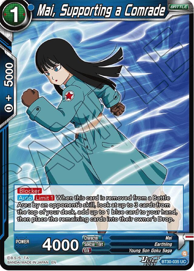 Mai Supporting a Comrade BT30-035 Three Glorious Fighters Dragonball Super card