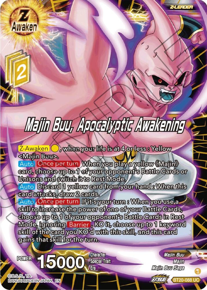Majin Buu Apocalyptic Awakening BT20-088 Power Absorbed Dragonball Super card