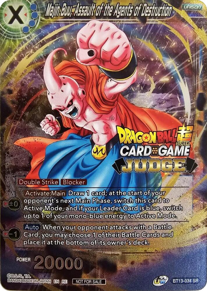 Majin Buu Assault of the Agents of Destruction Judge Pack Vol11 BT13-034 Tournament Promotion Cards Dragonball Super card