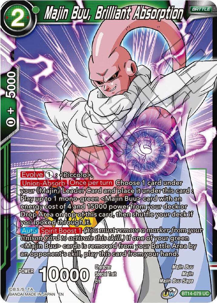 Majin Buu Brilliant Absorption Foil BT14-079 Cross Spirits Dragonball Super card