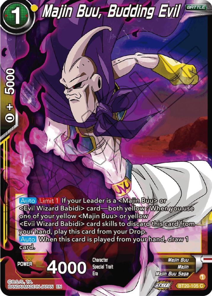 Majin Buu Budding Evil Foil BT20-105 Power Absorbed Dragonball Super card