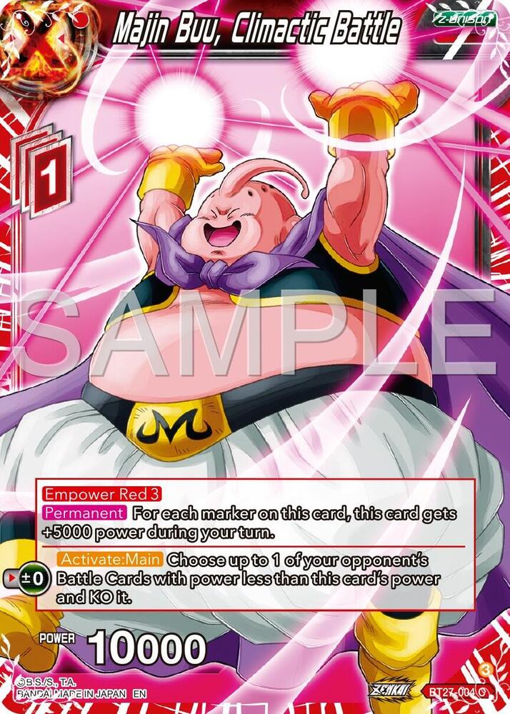Majin Buu Climactic Battle BT27-004 History of Z Dragonball Super card
