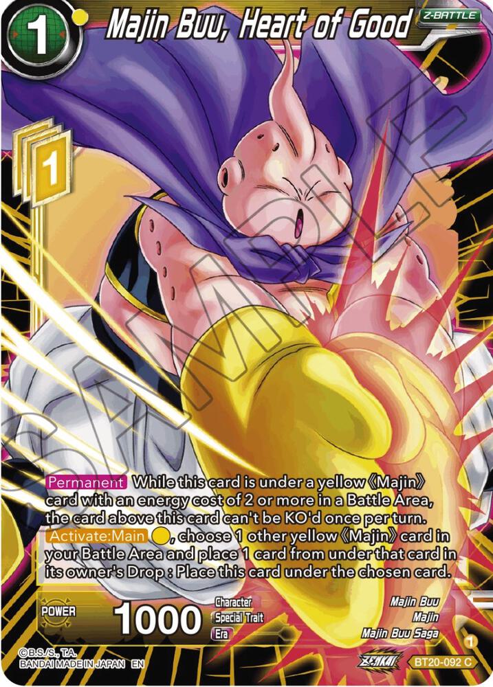 Majin Buu Heart of Good Foil BT20-092 Power Absorbed Dragonball Super card