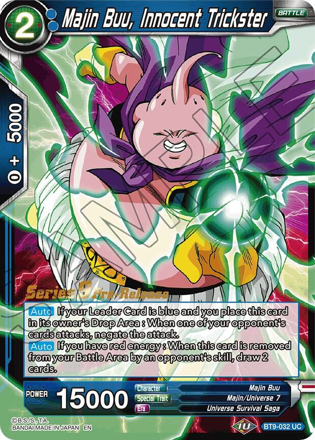 Majin Buu Innocent Trickster BT9-032 Universal Onslaught Pre-Release Cards Dragonball Super card