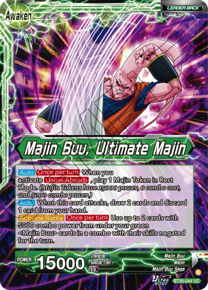 Majin Buu Majin Buu Ultimate Majin BT30-044 Three Glorious Fighters Dragonball Super card