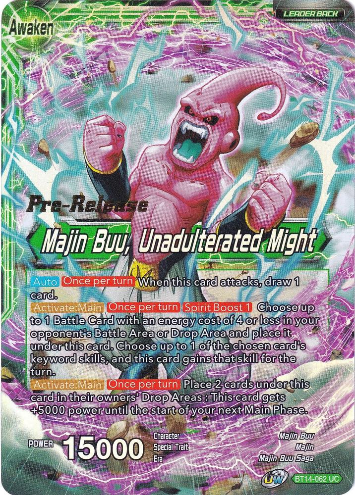 Majin Buu Majin Buu Unadulterated Might BT14-062 Cross Spirits Pre-Release Cards Dragonball Super card