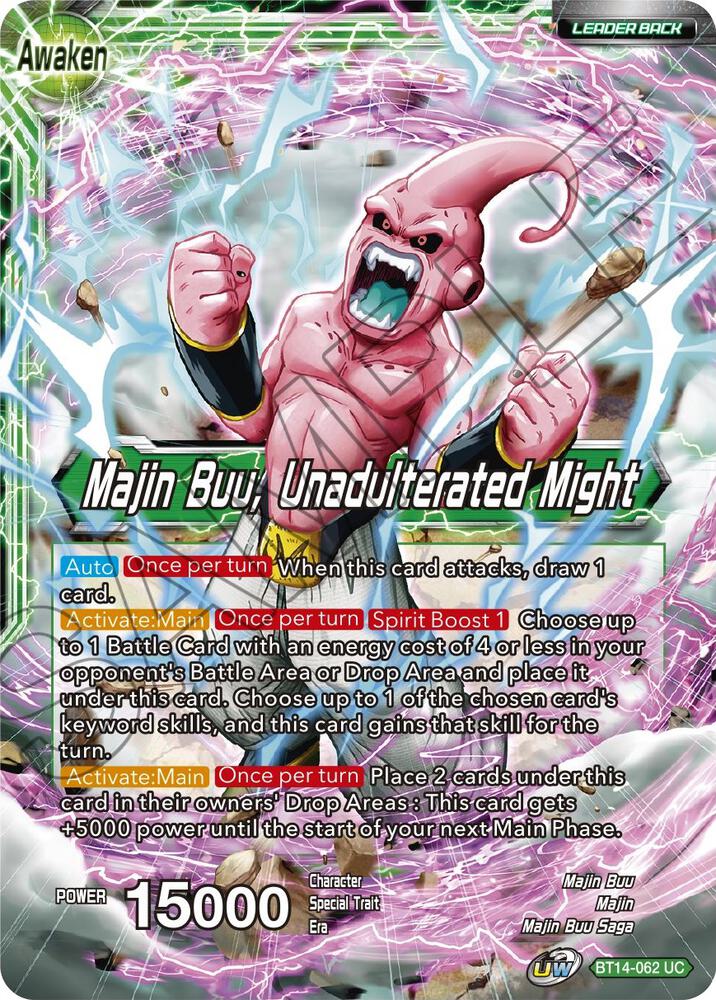 Majin Buu Majin Buu Unadulterated Might Foil BT14-062 Cross Spirits Dragonball Super card