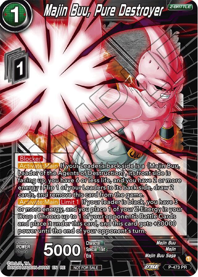 Majin Buu Pure Destroyer 2023 Championship Finals Zenkai Premium Pack P-473 Tournament Promotion Cards Dragonball Super card