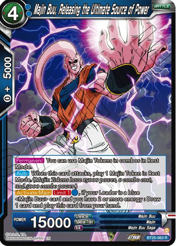 Majin Buu Releasing the Ultimate Source of Power BT25-063 Legend of the Dragon Balls Dragonball Super card