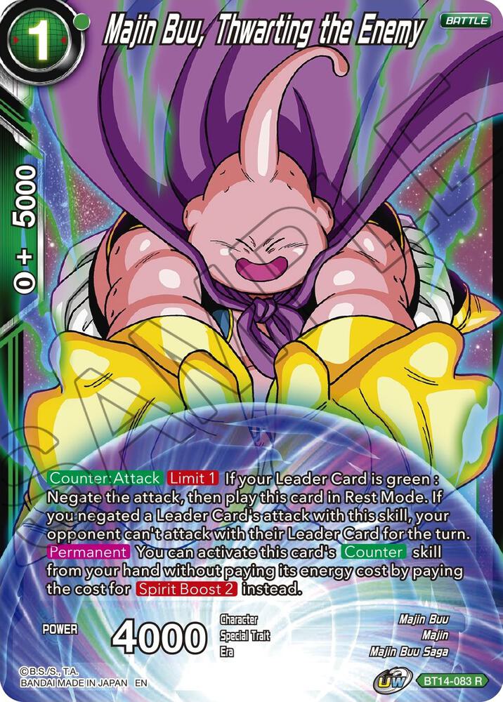 Majin Buu Thwarting the Enemy Foil BT14-083 Cross Spirits Dragonball Super card