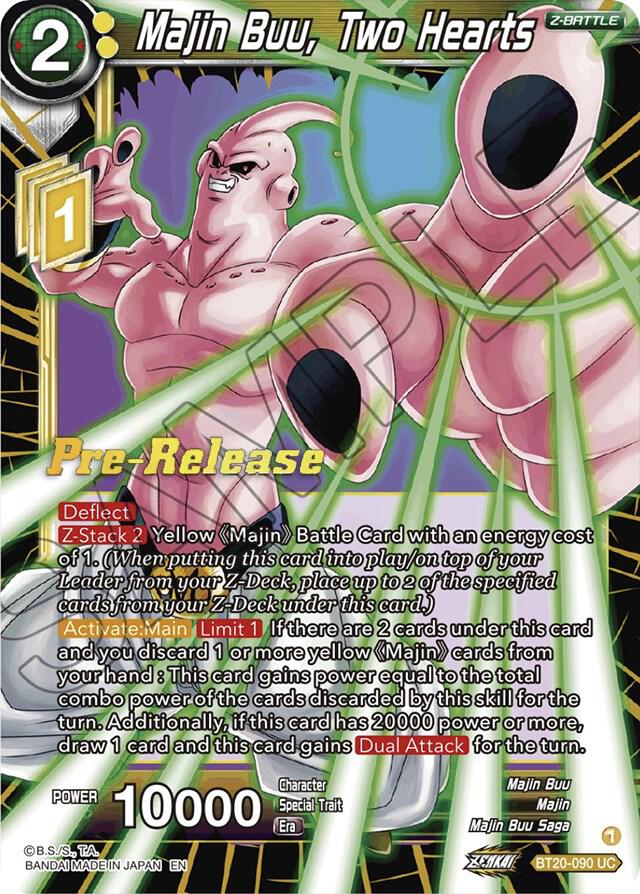 Majin Buu Two Hearts BT20-090 Power Absorbed Pre-Release Cards Dragonball Super card