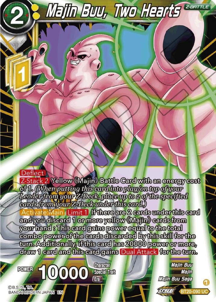 Majin Buu Two Hearts Foil BT20-090 Power Absorbed Dragonball Super card