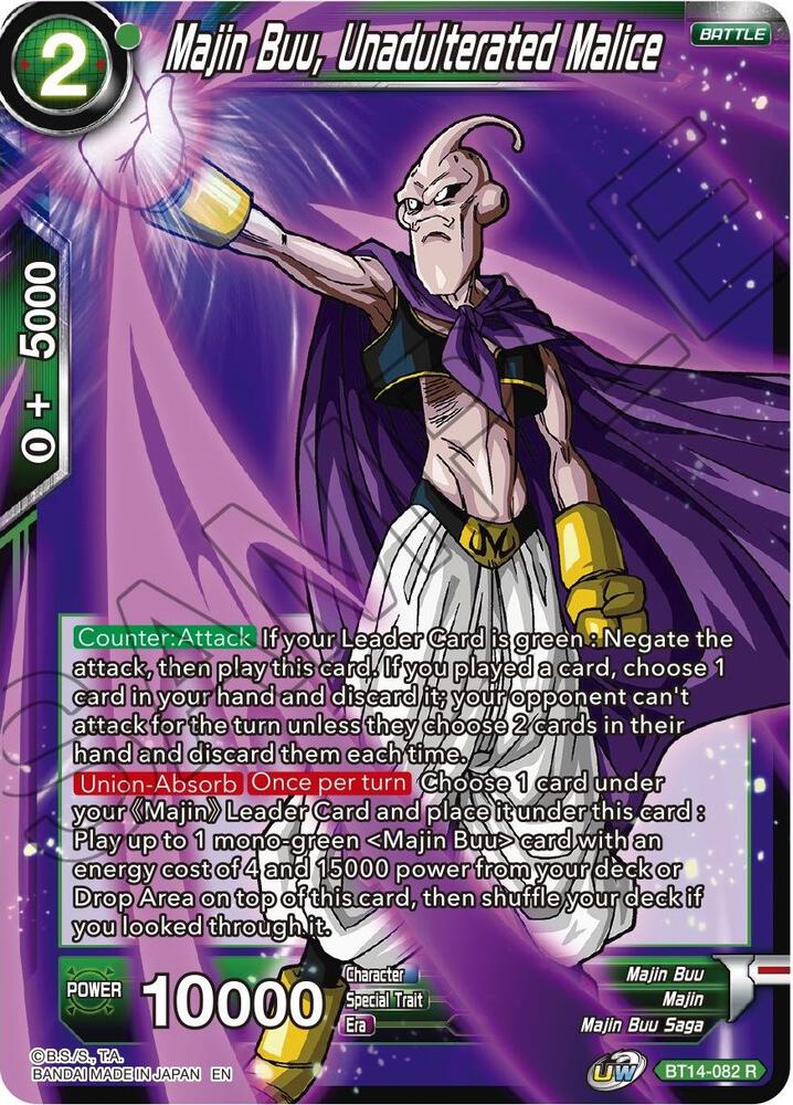 Majin Buu Unadulterated Malice BT14-082 Cross Spirits Dragonball Super card