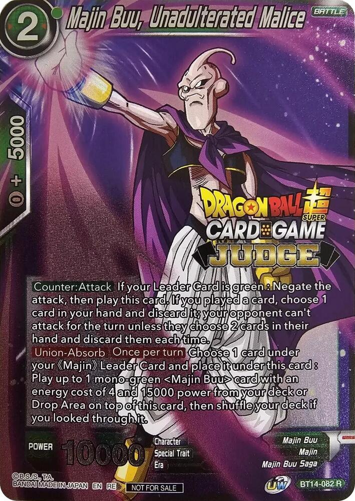 Majin Buu Unadulterated Malice Judge Pack Vol12 BT14-082 Tournament Promotion Cards Dragonball Super card