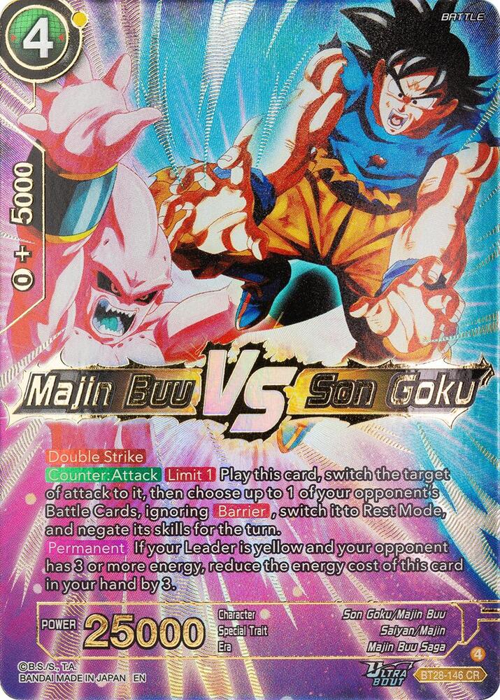 Majin Buu VS Son Goku BT28-146 Prismatic Clash Dragonball Super card