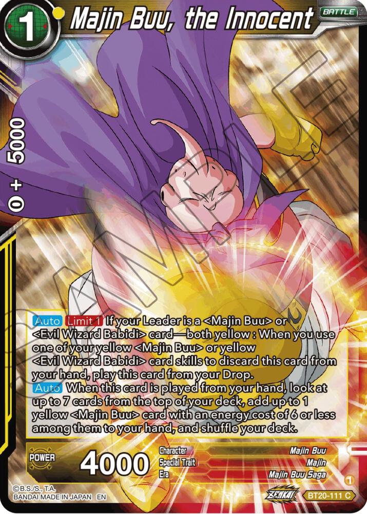 Majin Buu the Innocent Foil BT20-111 Power Absorbed Dragonball Super card