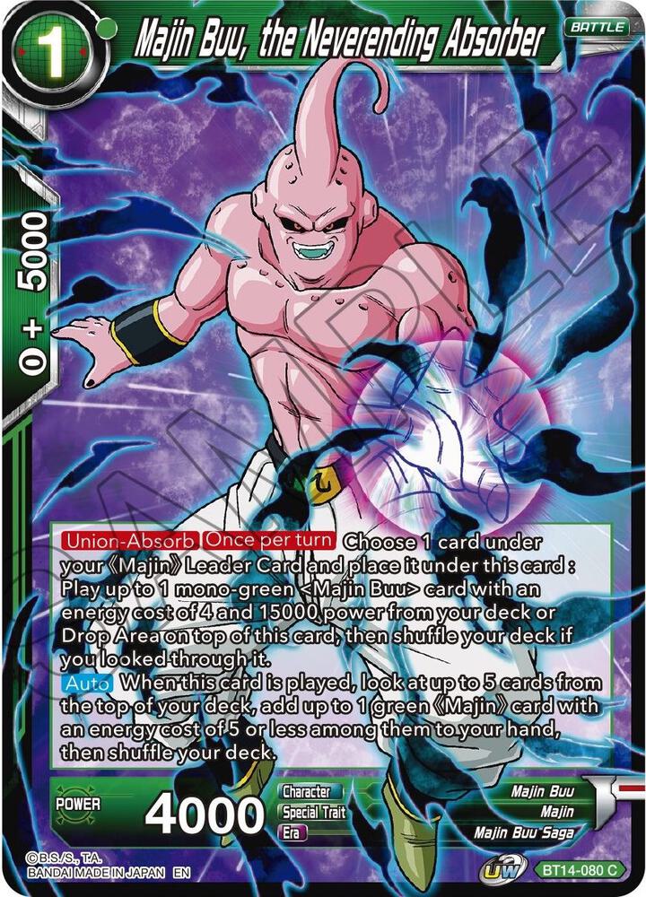 Majin Buu the Neverending Absorber BT14-080 Cross Spirits Dragonball Super card