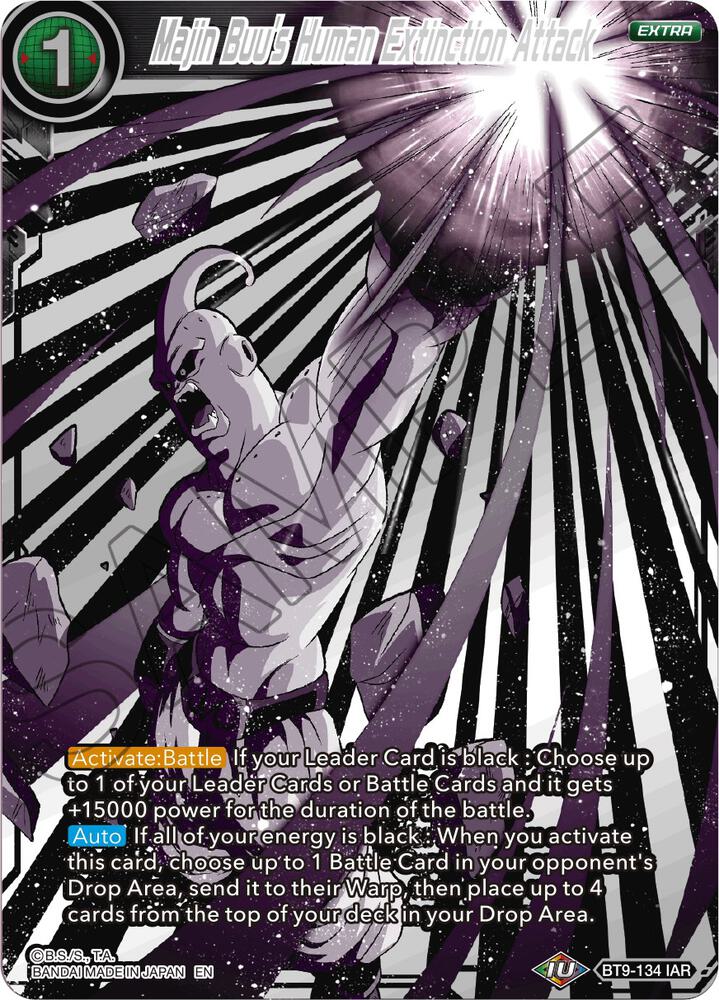 Majin Buus Human Extinction Attack BT9-134 Universal Onslaught Dragonball Super card