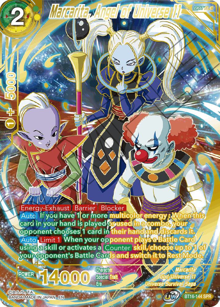 Marcarita Angel of Universe 11 SPR BT16-144 Realm of the Gods Dragonball Super card