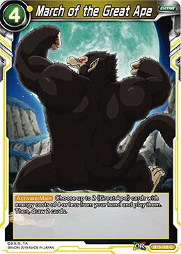 March of the Great Ape BT3-106 Cross Worlds Dragonball Super card